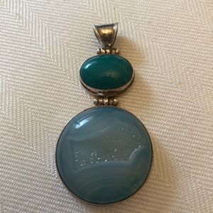 925 Silver Pendant with Natural Stones